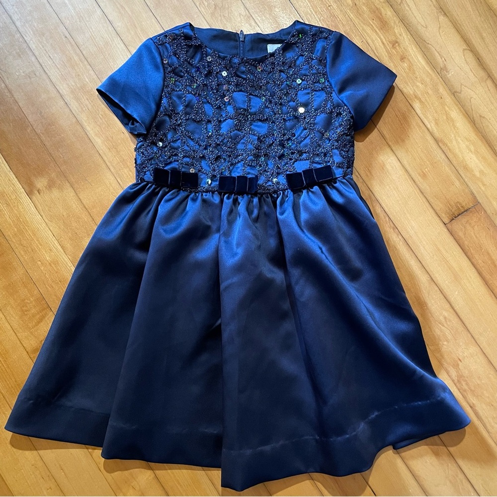 Florence Eiseman Navy Sateen Dress